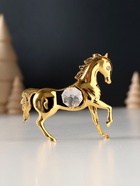 Фигурка металл «Лошадка маленькая» с 2 прозрачными хрусталиками, 7×2×6 см - Фото 4