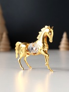 Фигурка металл «Лошадка маленькая» с 2 прозрачными хрусталиками, 7×2×6 см - Фото 5