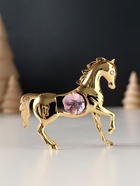 Фигурка металл «Лошадка маленькая» с 2 розовыми хрусталиками, 7×2×6 см - Фото 4