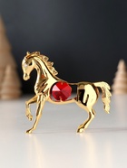 Фигурка металл «Лошадка маленькая» с 2 красными хрусталиками, 7×2×6 см - Фото 2