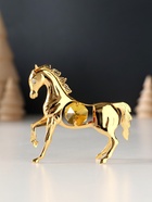 Фигурка металл «Лошадка маленькая» с 2 жёлтыми хрусталиками, 7×2×6 см - Фото 2