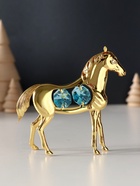 Фигурка металл «Лошадь» с 4 голубыми хрусталиками, 9×3×9 см - Фото 4