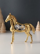 Фигурка металл «Лошадь» с 4 хрусталиками, 9×3×9 см - Фото 2
