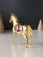 Фигурка металл «Лошадь» с 4 розовыми хрусталиками, 9×3×9 см - Фото 3