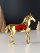 Фигурка металл «Лошадь» с 4 красными хрусталиками, 9×3×9 см - Фото 4