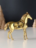 Фигурка металл «Лошадь» с 4 жёлтыми хрусталиками, 9×3×9 см - Фото 4