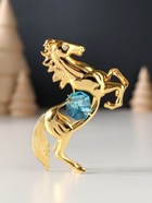 Фигурка металл «Лошадь» с 2 голубыми хрусталиками, 5.5×2×8 см - Фото 4