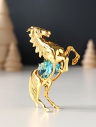 Фигурка металл «Лошадь» с 2 голубыми хрусталиками, 5.5×2×8 см - Фото 5