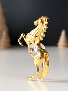 Фигурка металл «Лошадь» с 2 прозрачными хрусталиками, 5.5×2×8 см - Фото 3