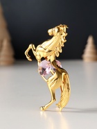 Фигурка металл «Лошадь» с 2 розовыми хрусталиками, 5.5×2×8 см - Фото 3