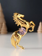 Фигурка металл «Лошадь» с 2 розовыми хрусталиками, 5.5×2×8 см - Фото 4