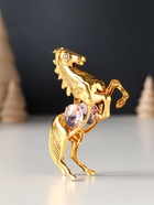 Фигурка металл «Лошадь» с 2 розовыми хрусталиками, 5.5×2×8 см - Фото 5