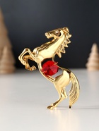 Фигурка металл «Лошадь» с 2 красными хрусталиками, 5.5×2×8 см - Фото 2