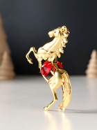 Фигурка металл «Лошадь» с 2 красными хрусталиками, 5.5×2×8 см - Фото 3