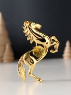 Фигурка металл «Лошадь» с 2 жёлтыми хрусталиками, 5.5×2×8 см - Фото 4