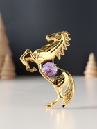Фигурка металл «Лошадь» с 2 фиолетовыми хрусталиками, 5.5×2×8 см - Фото 2