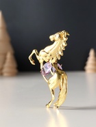 Фигурка металл «Лошадь» с 2 фиолетовыми хрусталиками, 5.5×2×8 см - Фото 3