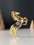 Фигурка металл «Лошадь» с 2 фиолетовыми хрусталиками, 5.5×2×8 см - Фото 4