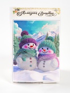 Алмазная вышивка с частичным заполнением «Снеговики» 15×21, холст - Фото 5