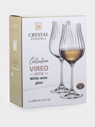 Бокалы для белого вина CRYSTAL BOHEMIA VIREO OPTIC, 400 мл, набор 2 шт., стекло, прозрачные - Фото 8