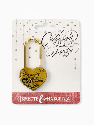 Замок свадебный «Сегодня и навсегда вместе», 3.7×7.6 см