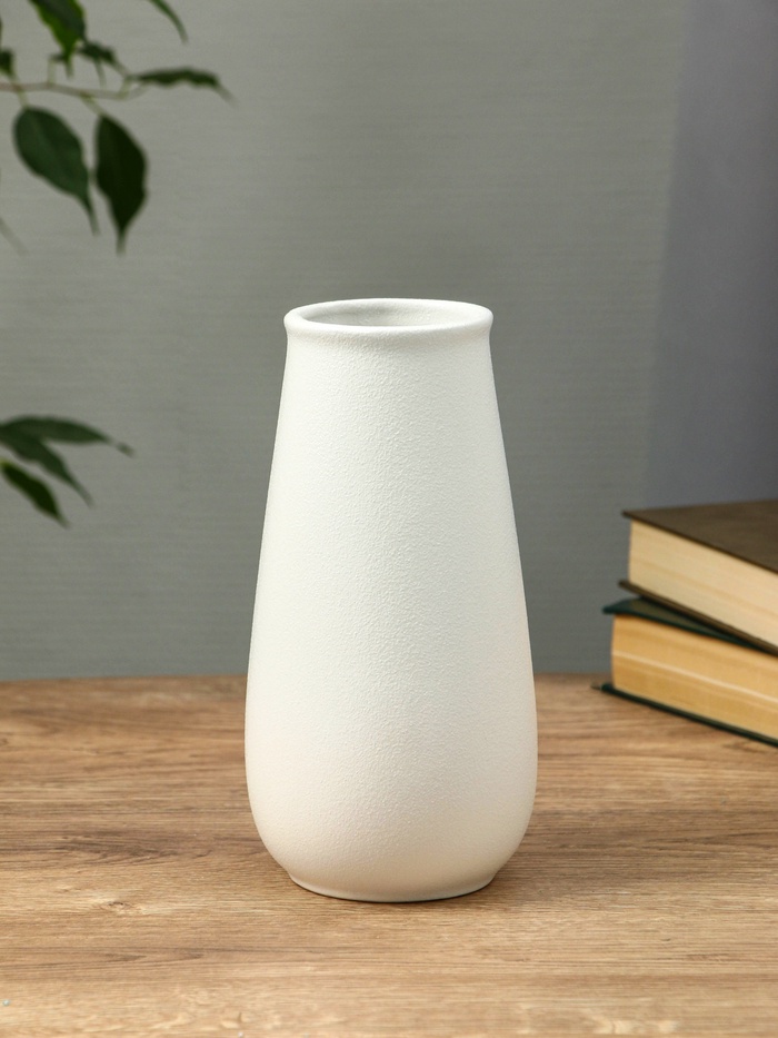 Ваза для цветов «Шерон», классика, 19.5×9.5×7 см, керамика, белая