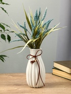 Ваза «Шерон», зауженная шнур, 19.5×8.5×6 см, керамика, белая - фото 47222169