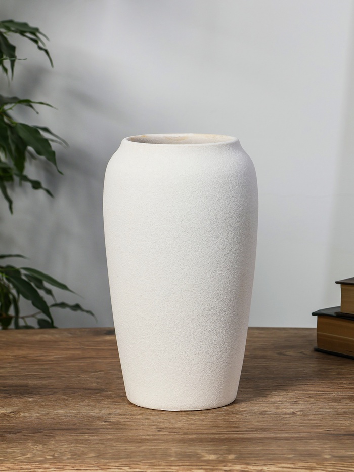 Ваза для цветов «Абиджил», бочка, 22.5×12 см, d=9.5 см, керамика, белая