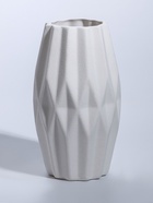 Ваза «Абиджил», геометрия, 20×11 см, d=7.5 см, керамика, белая - фото 48190480