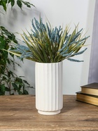 Ваза «Абиджил», линии, h=21, d=11 см, керамика, белая - фото 48190484