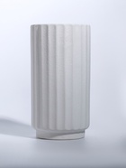 Ваза «Абиджил», линии, h=21, d=11 см, керамика, белая - фото 48190488