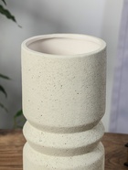 Ваза керамика настольная "Бэрри" прямая кольца, h=24,5 d=11 см, белый - фото 809051188