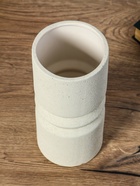 Ваза керамика настольная "Бэрри" прямая кольца, h=24,5 d=11 см, белый - фото 809051189