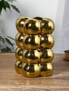 Ваза «Дайзи», шарики, 20×11 см, d=7 см, керамика, золото - Фото 1