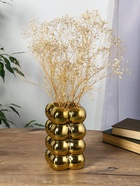 Ваза «Дайзи», шарики, 20×11 см, d=7 см, керамика, золото - Фото 2