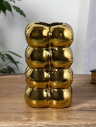 Ваза «Дайзи», шарики, 20×11 см, d=7 см, керамика, золото - Фото 3