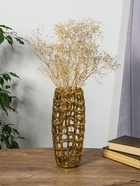 Ваза для цветов «Дайзи», крупная сетка, h=30, d=10 см, керамика, золото - Фото 3