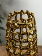 Ваза для цветов «Дайзи», крупная сетка, h=30, d=10 см, керамика, золото - Фото 4