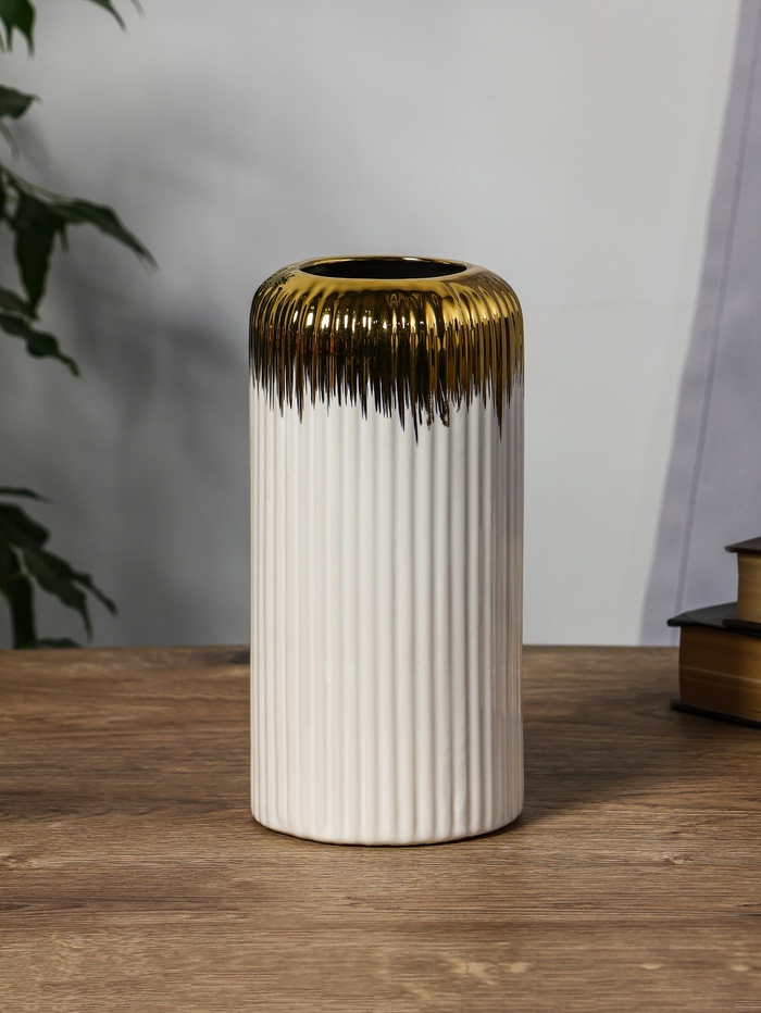 Ваза «Дакей», 20×10 см, d=6 см, керамика, белая - Фото 1