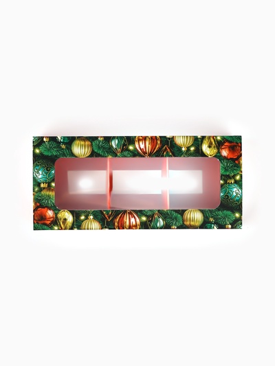 Коробка под 3 конфеты с ячейками «Новый год: Ёлочные шары», 13×3×5.5 см