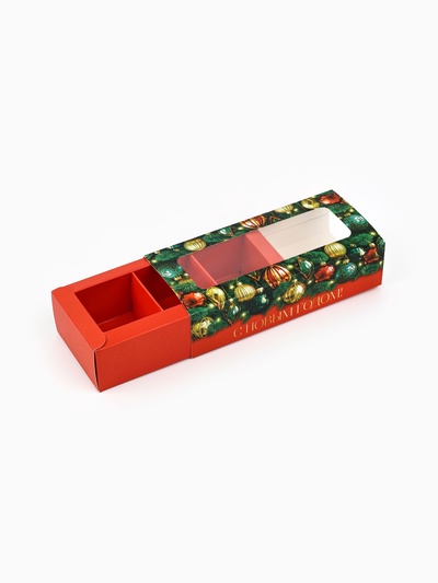 Коробка под 3 конфеты с ячейками «Новый год: Ёлочные шары», 13×3×5.5 см