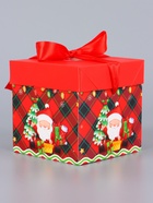 Коробка Самосборная "Дедушка мороз"  10х10х10 см - фото 809035742