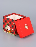 Коробка Самосборная "Дедушка мороз"  10х10х10 см - фото 809140867