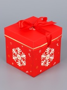 Коробка подарочная, новогодняя, самосборная «Дедушка мороз» 15×15×15 см - Фото 2