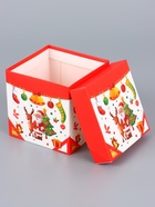 Коробка Самосборная "Дед мороз и Елка" 10х10х10 см - фото 809140883