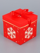 Коробка Самосборная "Снежинка" 10х10х10 см (комплект 3 шт) - фото 47344990