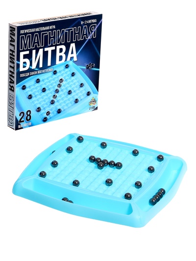 УЦЕНКА Настольная игра для детей и взрослых на логику «Магнитный бой», 2-4 игрока, 8+, 28 шариков