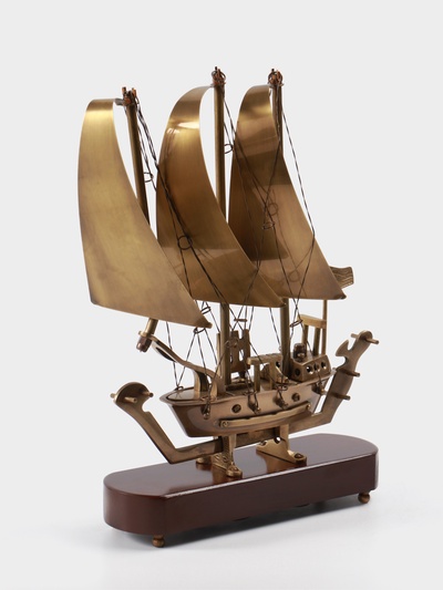 Корабль сувенирный, 23×6.5×30 см, латунь