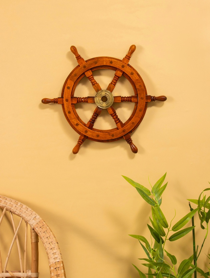 Штурвал декоративный, 40×40×4 см, дерево - Фото 1