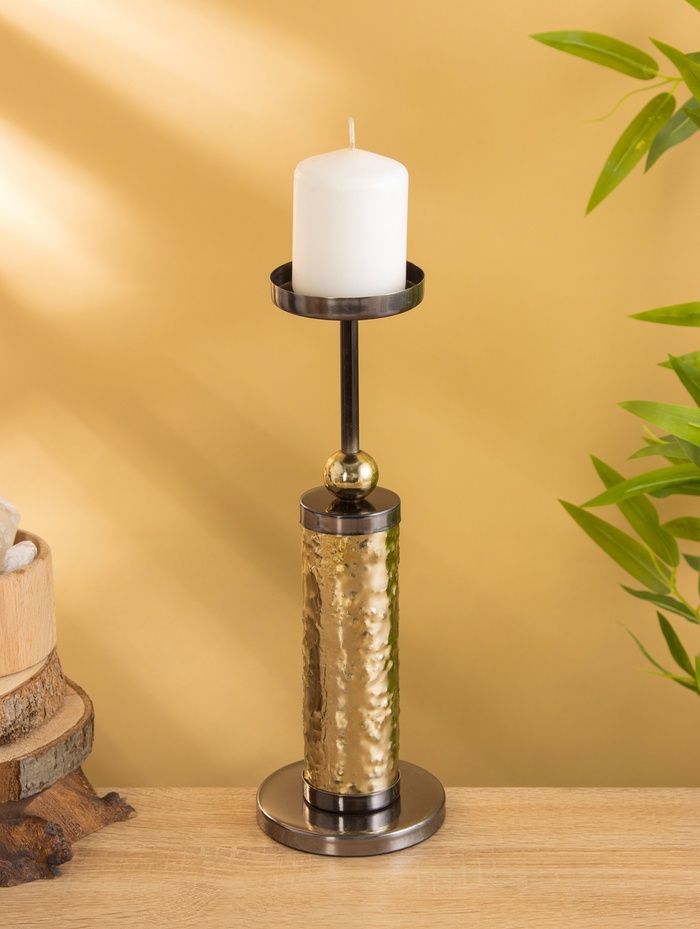 Подсвечник для свечи 8 см «Скиф», 30 см, металл, золото